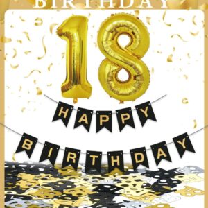 luftballons 18 Geburtstag Deko Schwarz Gold, 18 Geburtstag Junge Mädchen