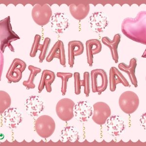35tlg Luftballons Set Geburtstag Deko Mädchen Frauen Happy Birthday Buchstaben