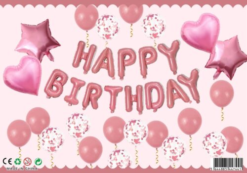 35tlg Luftballons Set Geburtstag Deko Mädchen Frauen Happy Birthday Buchstaben
