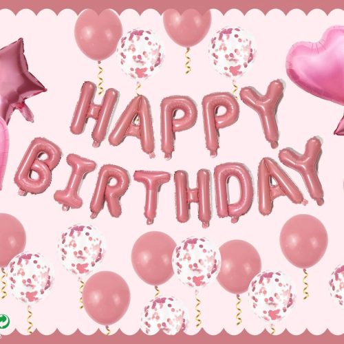 35tlg Luftballons Set Geburtstag Deko Mädchen Frauen Happy Birthday Buchstaben