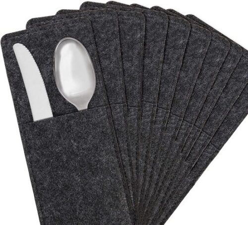 Besteckhalter 10er-Set Bestecktaschen aus Filz abwaschbar