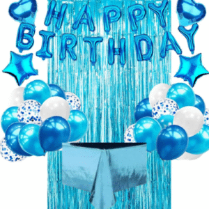 Blau Geburtstagsdeko Set jungen mit Happy Birthday Luftballons