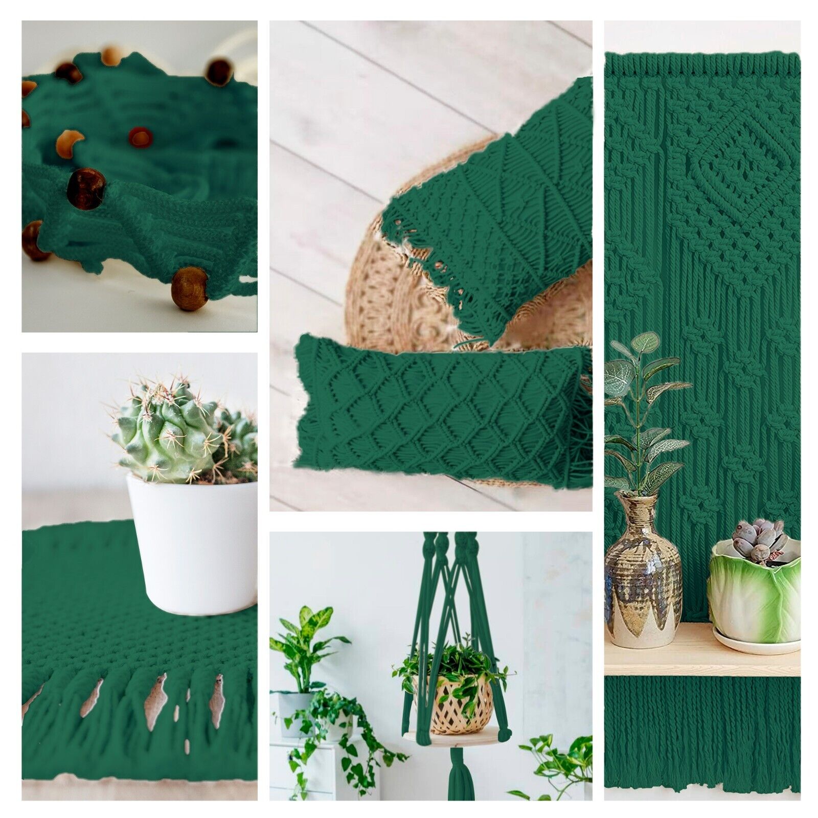 Makramee Garn 3mm x 100m Grün Baumwollgarn für DIY Handwerk - Image 3