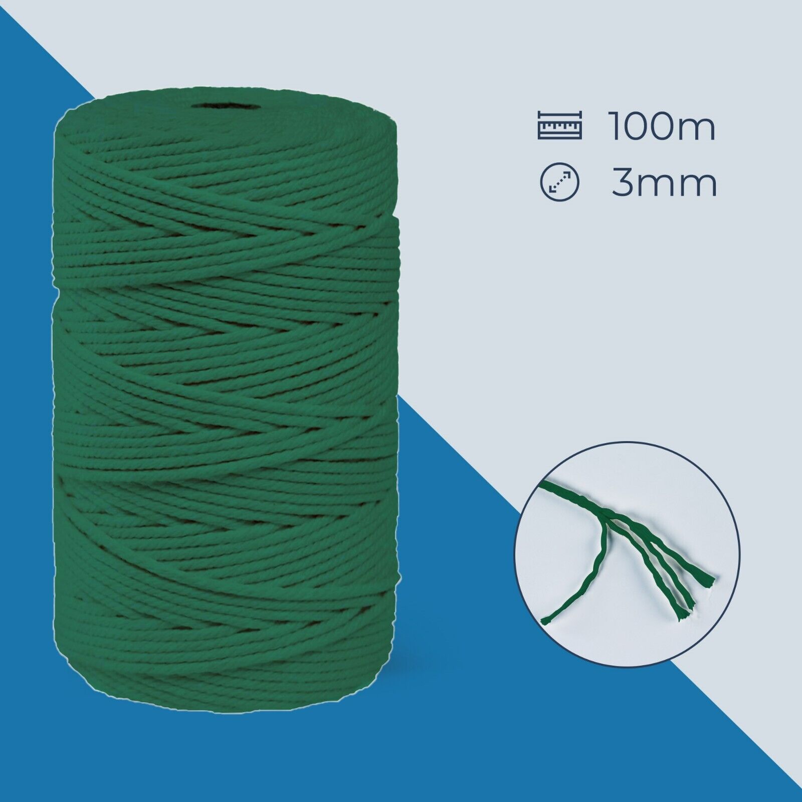Makramee Garn 3mm x 100m Grün Baumwollgarn für DIY Handwerk - Image 4