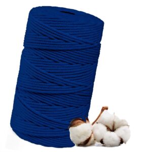 Makramee Garn 3mm x 100m Blau Baumwollgarn für DIY Handwerk