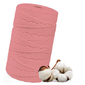 Makramee Garn 3mm x 100m Rosa Baumwollgarn für DIY Handwerk