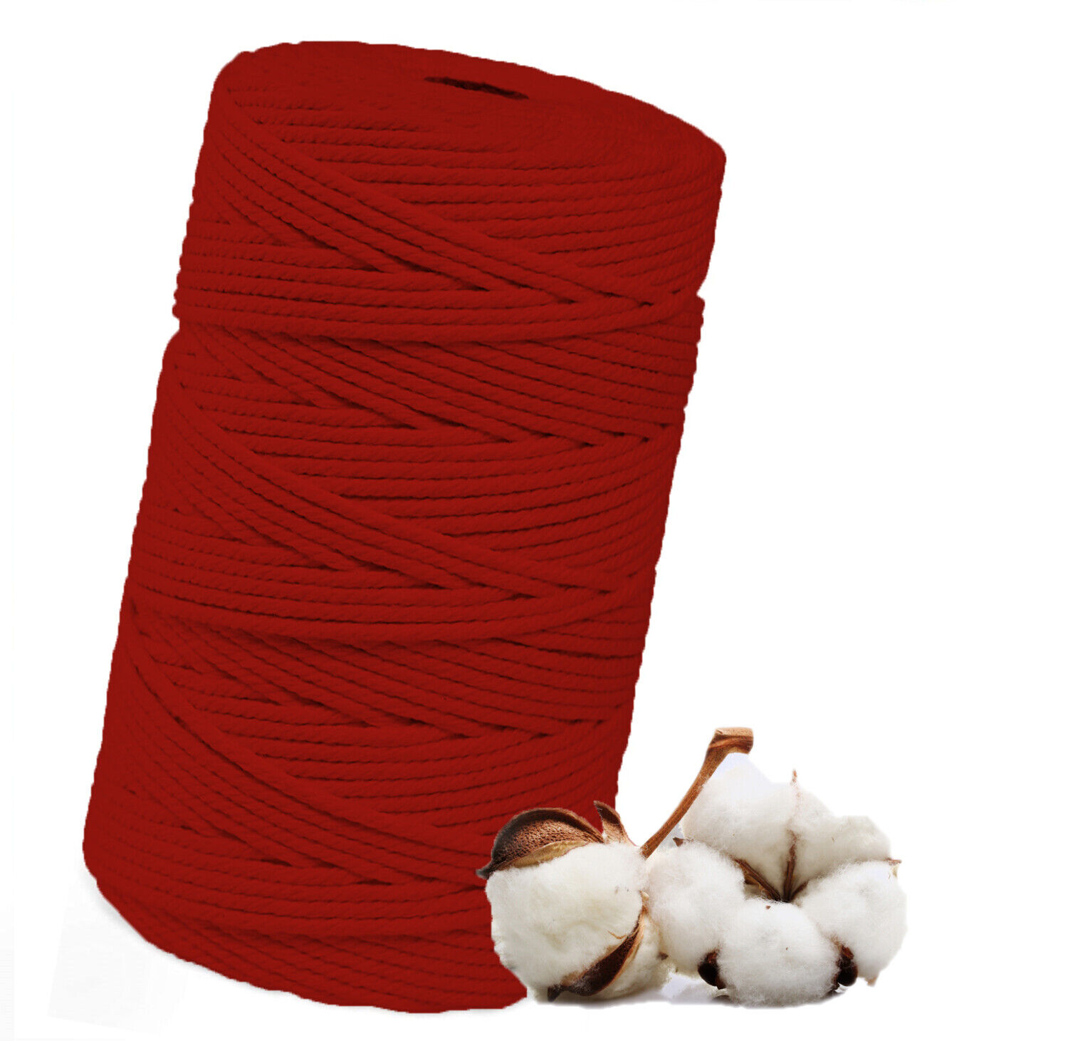 Makramee Garn 3mm x 100m Rot Baumwollgarn für DIY Handwerk