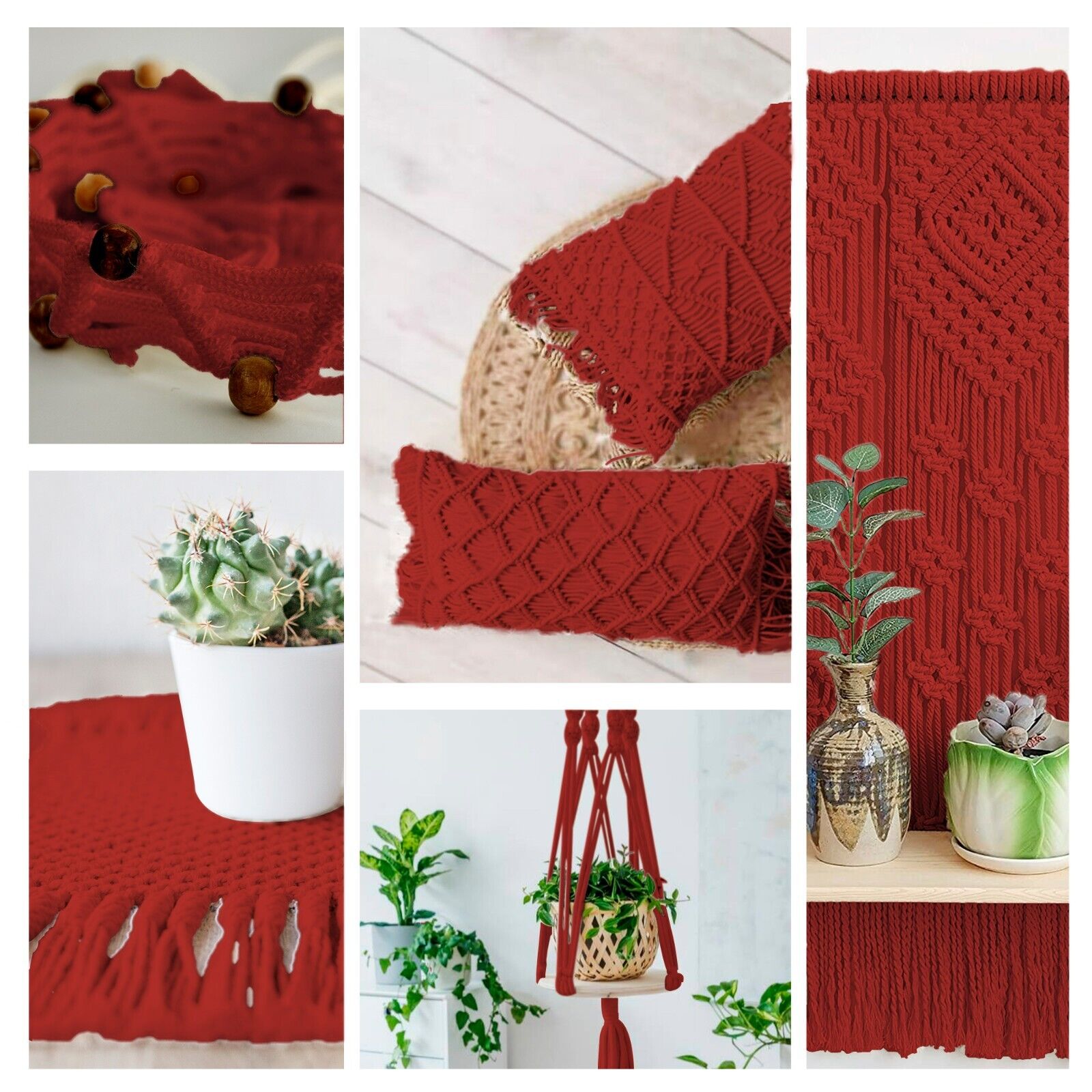 Makramee Garn 3mm x 100m Rot Baumwollgarn für DIY Handwerk - Image 4