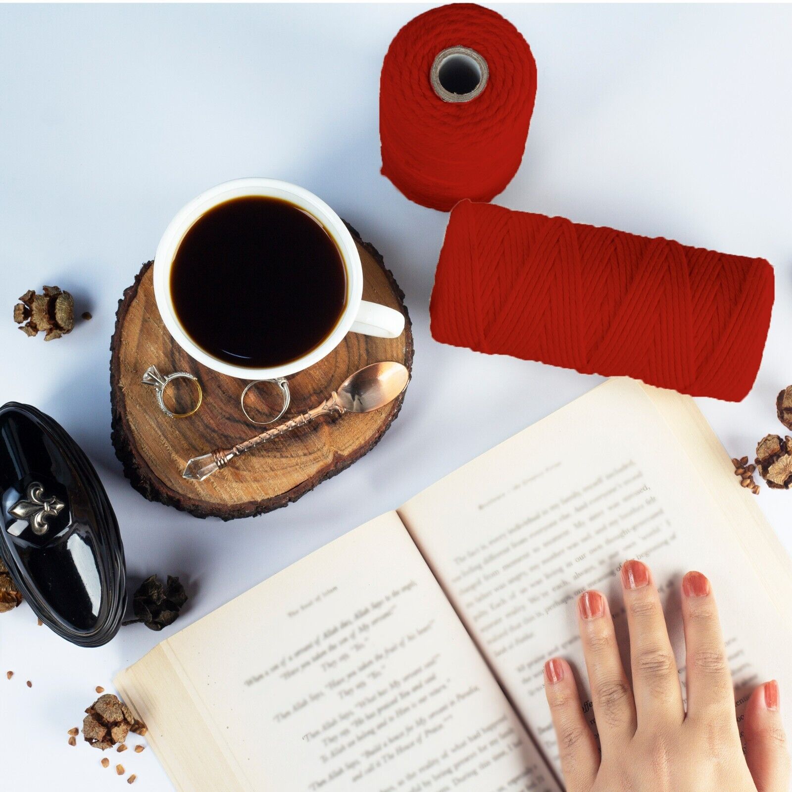 Makramee Garn 3mm x 100m Rot Baumwollgarn für DIY Handwerk - Image 5