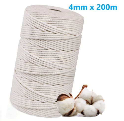 Makramee Garn 4mmx200m Baumwollgarn für DIY Handwerk