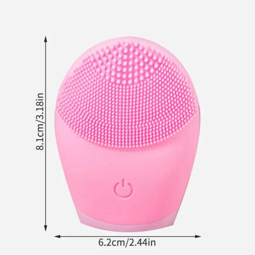Elektrische Silikon Gesichtsreinigungsbürste,Gesichtsreiniger Ultraschall Rosa - Image 2