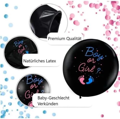 2 Stück XXL Gender Reveal Ballon 90cm - Image 5