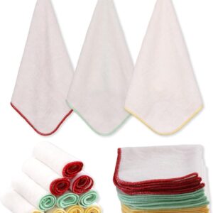 Flanell Baby Waschlappen - 10 Stück weiß- 25x25cm I BESTE QUALITÄT - 100% Bambus