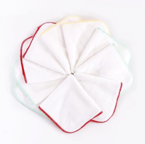 Flanell Baby Waschlappen - 10 Stück weiß- 25x25cm I BESTE QUALITÄT - 100% Bambus - Image 2