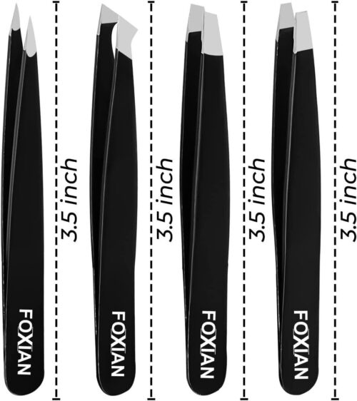 4 Stück Augenbrauen-Pinzette Set mit Edelstahlspitzen für präzise Pflege - Image 2