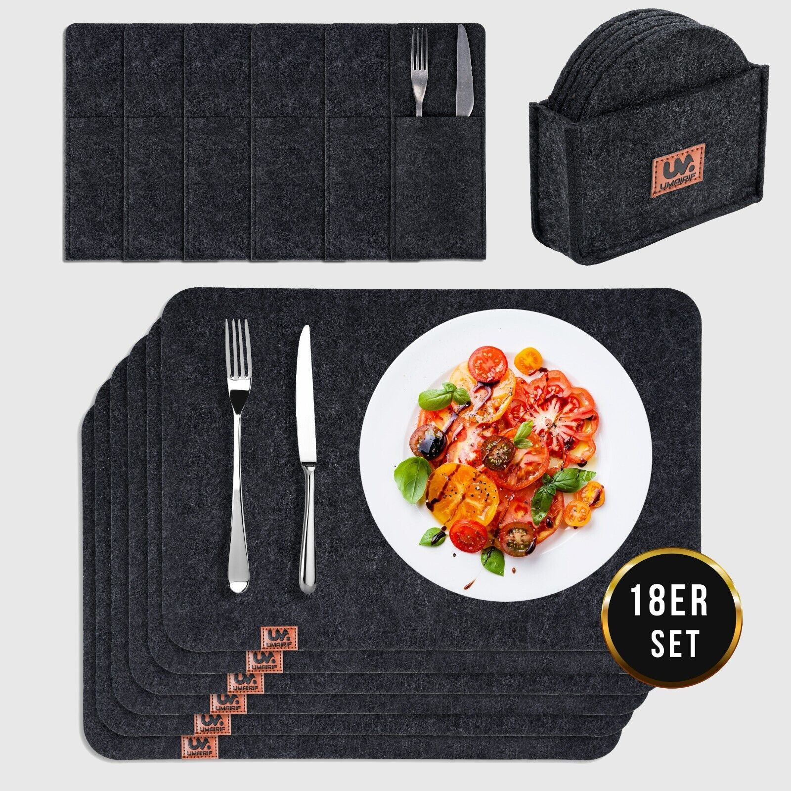Platzset, Tischset Abwaschbar Filz