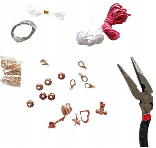 Perlen-Box Pink mit Zubehör, Schmuckherstellung Bastelset Glasperlen Briefperlen - Image 5