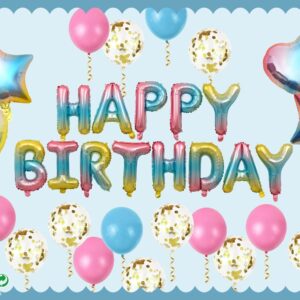 35tlg Geburtstag Deko Set Mädchen Frauen Luftballons + Happy Birthday Buchstaben