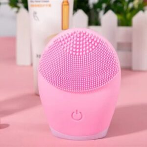 Elektrische Silikon Gesichtsreinigungsbürste,Gesichtsreiniger Ultraschall Rosa