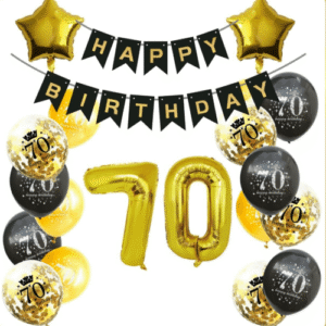 luftballons 70 Geburtstag Deko Schwarz Gold Ballon set Geburtstag Junge Mädchen