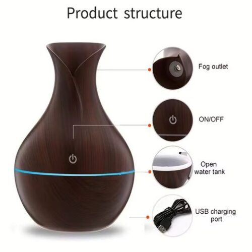 Luftbefeuchter Aroma Diffuser,Ultraschall Luftbefeuchter 130ml, 0,50 l Wassertank - Image 4