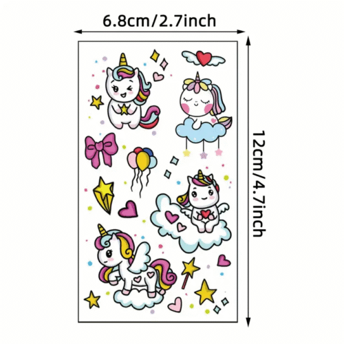 Einhorn Tattoos Mädchen,10 Blätter,270 Einhorn Tattoo Kinder - Image 4