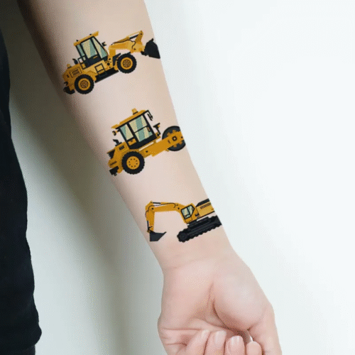 Kindertattoo Temporäre Tattoos mit Bagger für Jungen, 10 Blatt wasserfeste Tattoos - Image 2