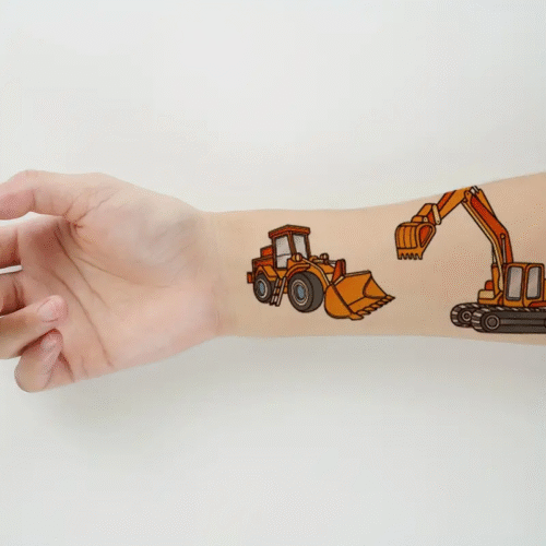 Kindertattoo Temporäre Tattoos mit Bagger für Jungen, 10 Blatt wasserfeste Tattoos - Image 4