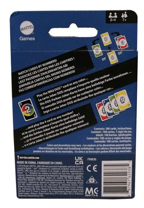 Spielesammlung Mattel Games FRM36 Uno Dos geeignet für 2-4 Spieler ca. 30 Minuten Spi - Image 5
