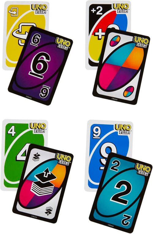 Spielwelt UNO Spiele UNO Flip (UNO Kartenspiel für die Familie, Reisespiel oder Spiel für Erwachsene, Kinder und Familie Karte Brettspiel lustige Uno Geschenke), Doppelseitige Karten,für 2-10 Spieler - Image 6