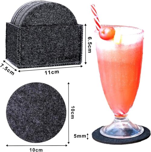 14er Set inkl. Box, Schwarz untersetzer für gläser, Zubehör für Tisch Design Glasuntersetzer für Getränke, Bar, Tassen, Glas - Image 8