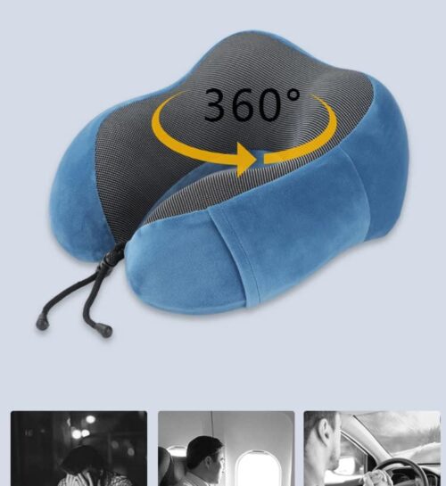 Reisekissen,Memory-Schaum-Nackenkissen für Reisen oder Flug,Memory Foam Stoff Ergonomisches Nackenstützkissen,Reisekissen für Erwachsene und Kinder,Baumwolle Kissen - Image 2