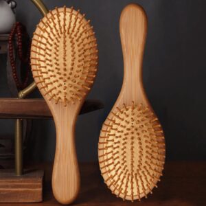 Haarbürste Profi Holzkamm für Damen & Herren Antistatischer Kamm, Holzbürste Paddle-Brush,Flacher Haarkamm Für Alle Haartypen