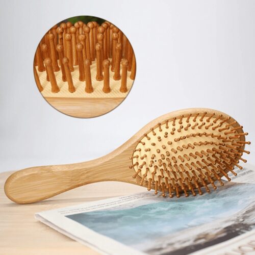 Haarbürste Profi Holzkamm für Damen & Herren Antistatischer Kamm, Holzbürste Paddle-Brush,Flacher Haarkamm Für Alle Haartypen - Image 2
