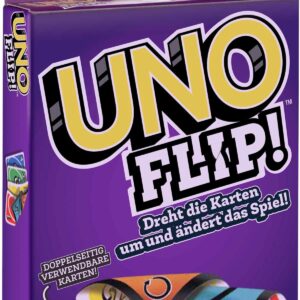 Spielwelt UNO Spiele UNO Flip (UNO Kartenspiel für die Familie, Reisespiel oder Spiel für Erwachsene, Kinder und Familie Karte Brettspiel lustige Uno Geschenke), Doppelseitige Karten,für 2-10 Spieler