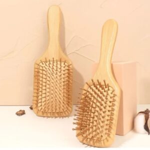 Haarbürste Profi Holzkamm für Damen & Herren Antistatischer Kamm, Holzbürste Paddle-Brush,Flacher Haarkamm Für Alle Haartypen