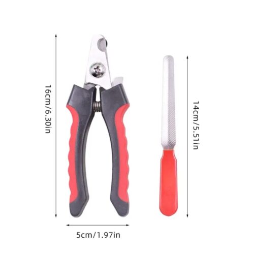 Montegoni Krallenschneider Profi Krallenschere für Hunde mit Haustier Nagelfeile, (2-tlg., Nagelknipser Mit Sicherheitsschutz), Edelstahl,Hohe Qualität Krallenpflege Schneider für Haustiere - Image 2