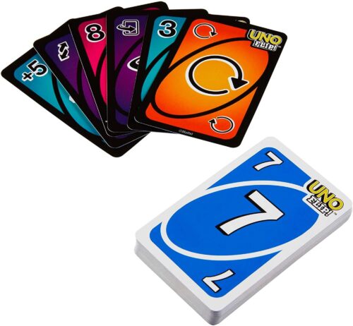 Spielwelt UNO Spiele UNO Flip (UNO Kartenspiel für die Familie, Reisespiel oder Spiel für Erwachsene, Kinder und Familie Karte Brettspiel lustige Uno Geschenke), Doppelseitige Karten,für 2-10 Spieler - Image 5