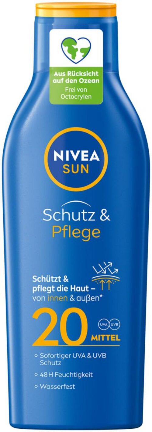 NIVEA Sonnenschutzcreme NIVEA SUN Schutz & Pflege Sonnenmilch LSF 20 (200 ml)