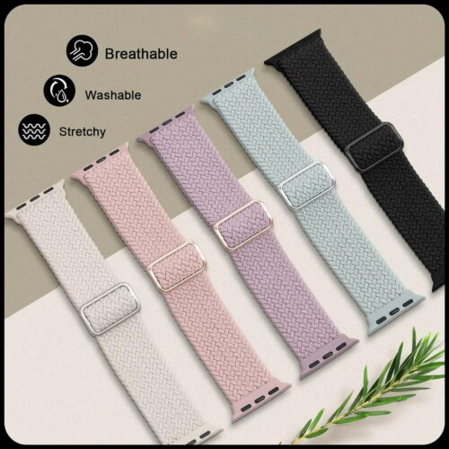 Dieses geflochtene Nylon-Armband für die Apple Watch (42mm, 44mm, 45mm, 49mm) ist das ideale Ersatzarmband für die Apple Watch Serie 8/7/6/5/4/3/2/1/SE. Das Sportarmband ist sowohl für Damen als auch für Herren geeignet und bietet eine perfekte Kombination aus Stil und Komfort. Dank seines strapazierfähigen Materials ist es ideal für sportliche Aktivitäten und den täglichen Gebrauch. Das Armband ist leicht, atmungsaktiv und passt sich angenehm an das Handgelenk an, wodurch es den ganzen Tag über hohen Tragekomfort gewährleistet. Verleihen Sie Ihrer Apple Watch mit diesem hochwertigen Nylon-Armband einen frischen und modernen Look. - Image 3
