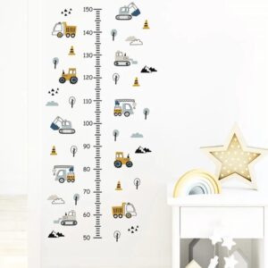 LKW, Baum, Wolken, Höhenmessung, Wandaufkleber-Deko für Kinderzimmer