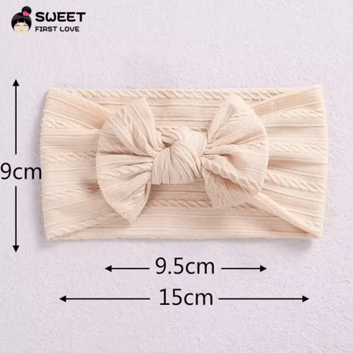 Stirnband 3 Stück Baby-Turban-Stirnband für Neugeborene (Schleife Dekoration, Baby-Stirnbänder, Baby-Mädchen-Bögen) elastische Haarbänder für Kleinkinder, Neugeborene - Image 3
