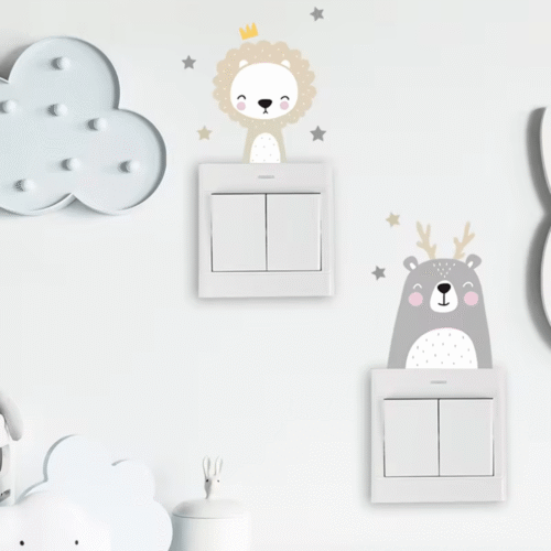 Niedlichen Löwen Fox Geraffi Penguin Waldtiere Sterne, Wandsticker, Wanddeko für kinderzimmer, Babyzimmer - Image 3
