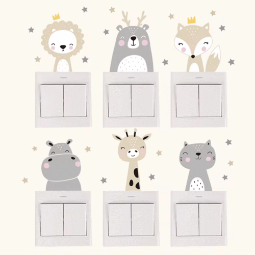 Niedlichen Löwen Fox Geraffi Penguin Waldtiere Sterne, Wandsticker, Wanddeko für kinderzimmer, Babyzimmer - Image 5