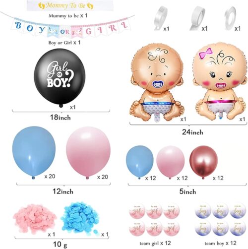 Aufblasbares Partyzubehör Gender Reveal Party Deko Set für Babypartys,Babyparty&Baby Shower Deko - Image 4