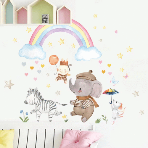 (Wolken,Herzen, Zebra, Elefant, Wandsticker, Wanddeko für Mädchenzimmer), kinderzimmer,babyzimmer - Image 6