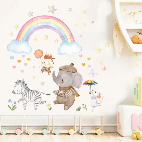 (Wolken,Herzen, Zebra, Elefant, Wandsticker, Wanddeko für Mädchenzimmer), kinderzimmer,babyzimmer - Image 5