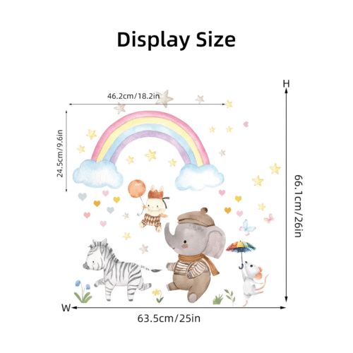 (Wolken,Herzen, Zebra, Elefant, Wandsticker, Wanddeko für Mädchenzimmer), kinderzimmer,babyzimmer - Image 4