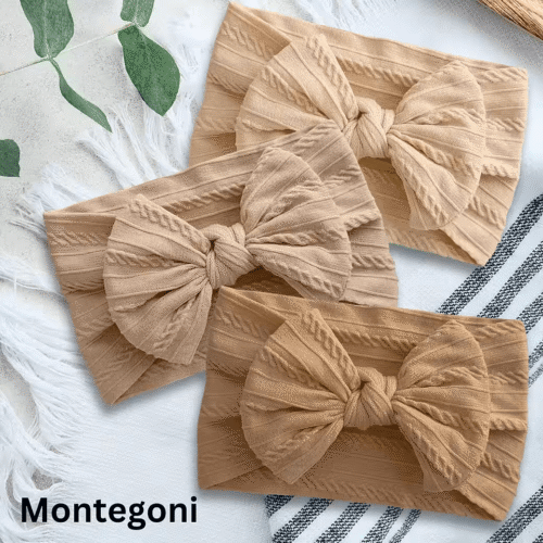 Stirnband 3 Stück Baby-Turban-Stirnband für Neugeborene (Schleife Dekoration, Baby-Stirnbänder, Baby-Mädchen-Bögen) elastische Haarbänder für Kleinkinder, Neugeborene - Image 4