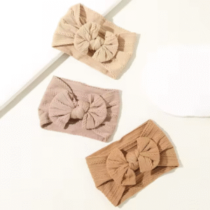 Stirnband 3 Stück Baby-Turban-Stirnband für Neugeborene (Schleife Dekoration, Baby-Stirnbänder, Baby-Mädchen-Bögen) elastische Haarbänder für Kleinkinder, Neugeborene
